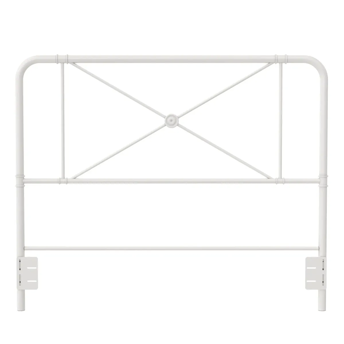 Allysa Medallion Accented Metal Headboard with Classic Matte Finish