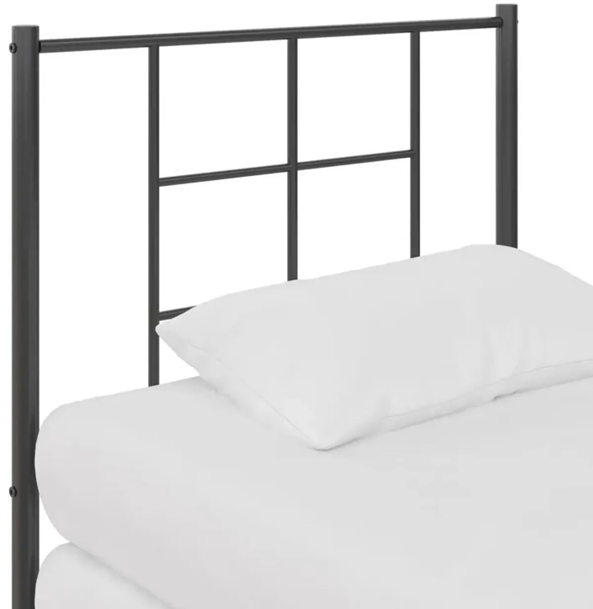 Praxis Geometric Accented Metal Headboard with Classic Matte Finish