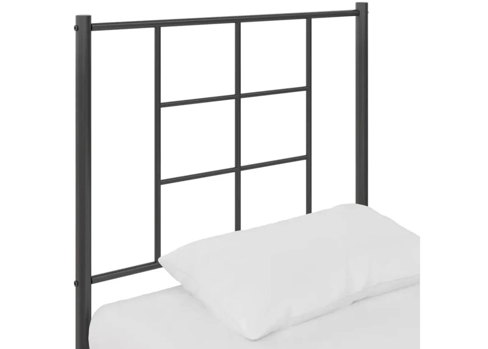 Praxis Geometric Accented Metal Headboard with Classic Matte Finish