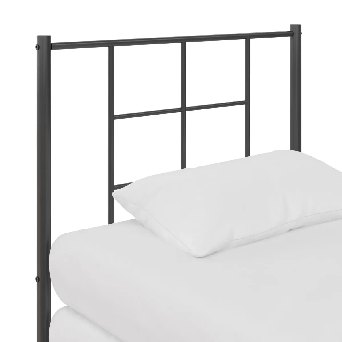 Praxis Geometric Accented Metal Headboard with Classic Matte Finish