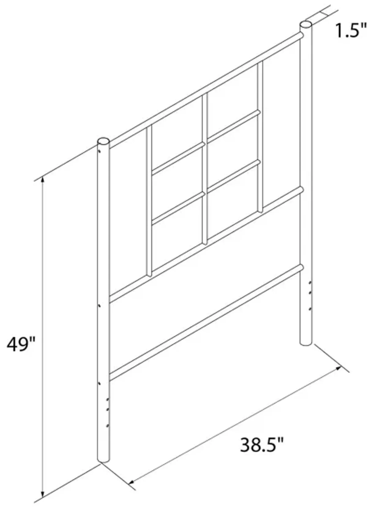 Praxis Geometric Accented Metal Headboard with Classic Matte Finish