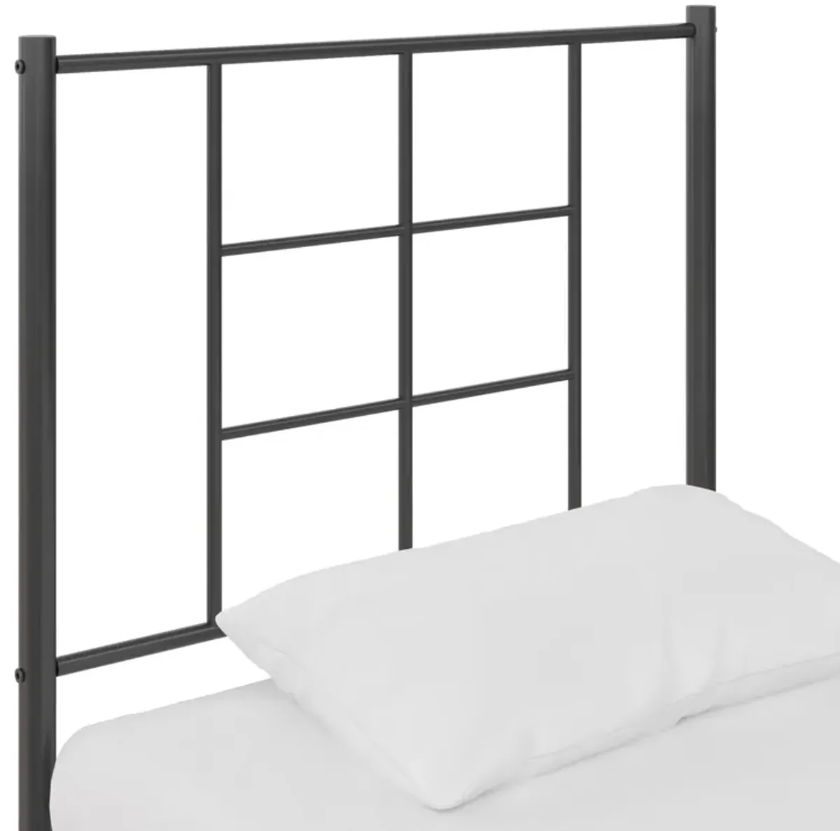 Praxis Geometric Accented Metal Headboard with Classic Matte Finish