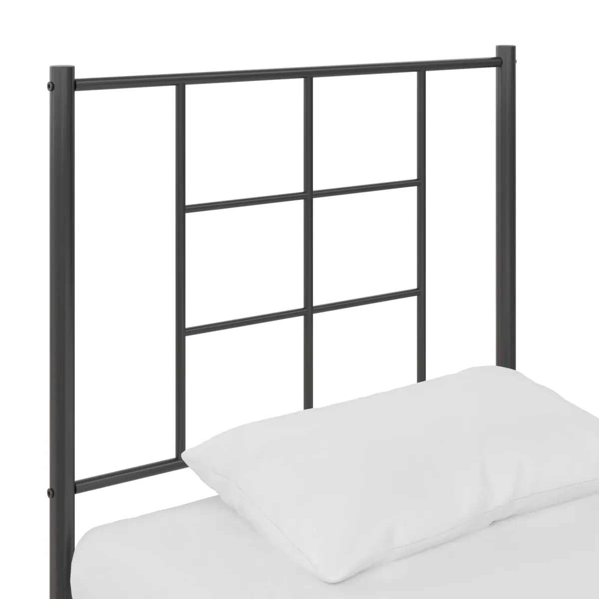 Praxis Geometric Accented Metal Headboard with Classic Matte Finish