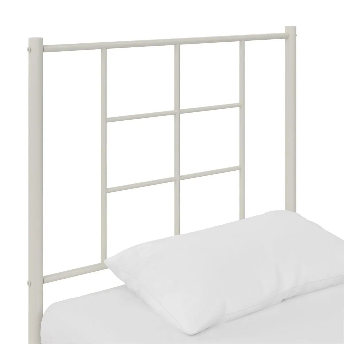 Praxis Geometric Accented Metal Headboard with Classic Matte Finish