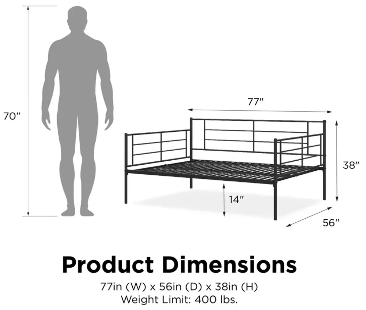 Praxis Metal Daybed with Steel Frame and Slats