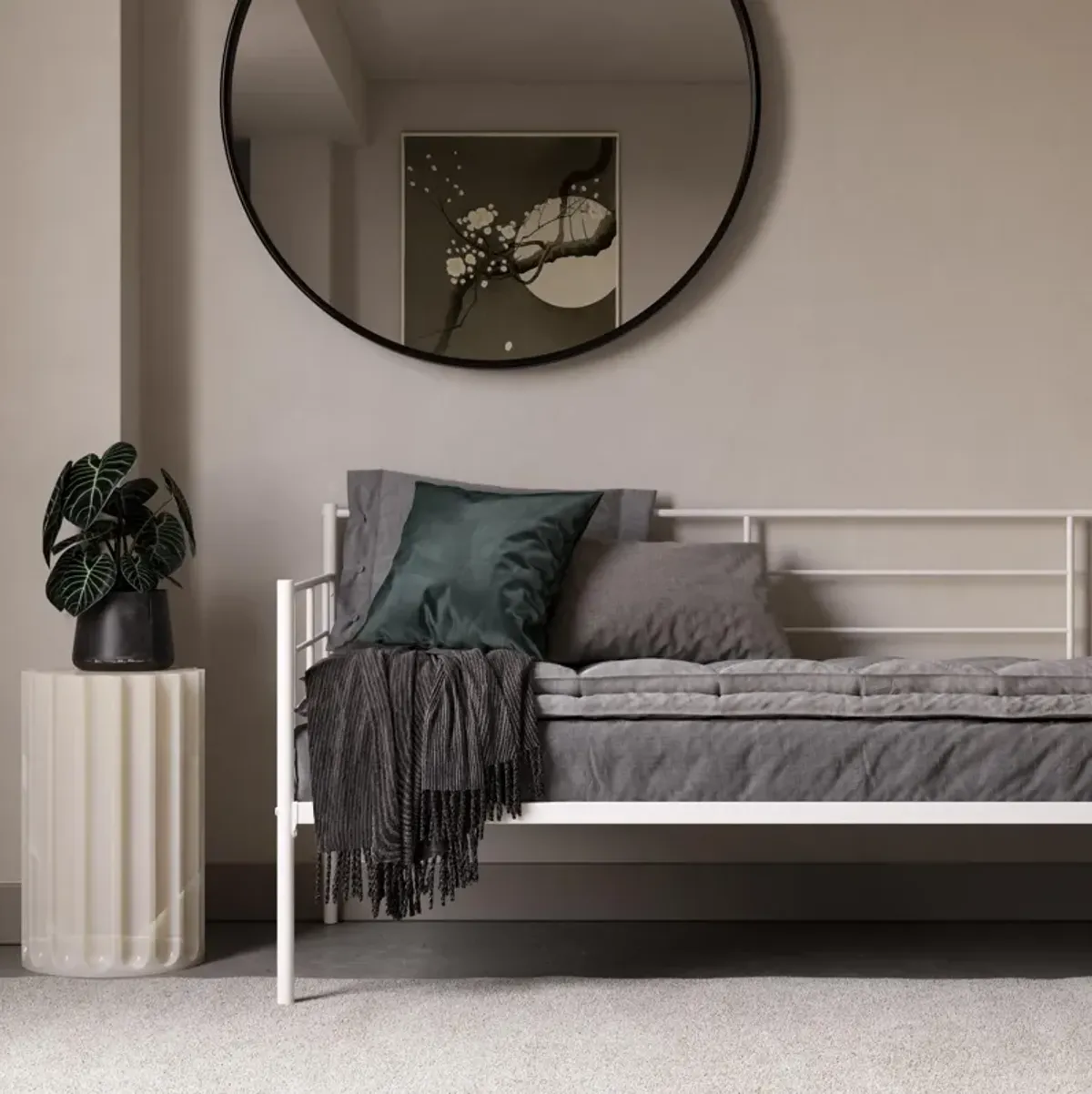 Praxis Metal Daybed with Steel Frame and Slats