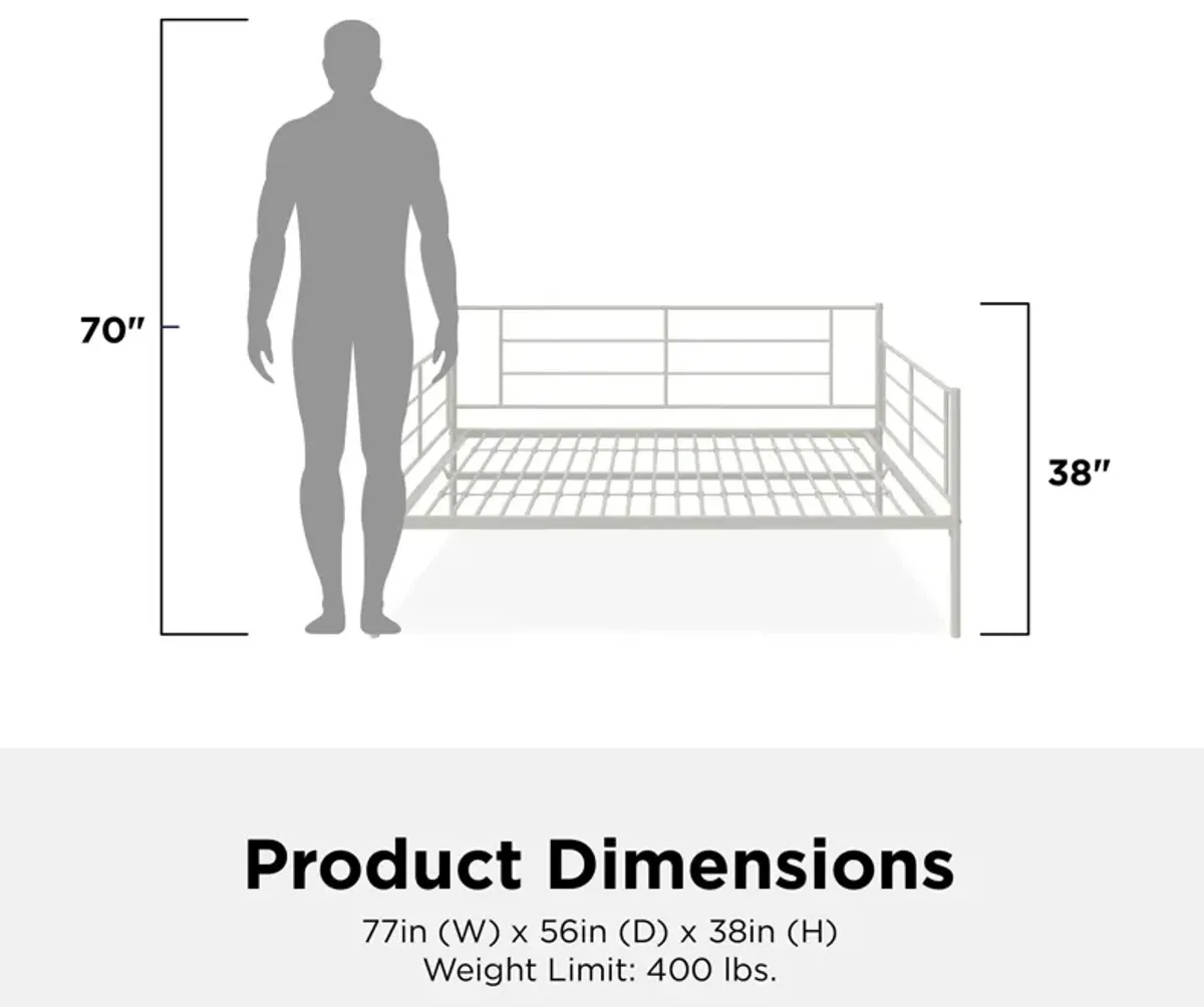 Praxis Metal Daybed with Steel Frame and Slats