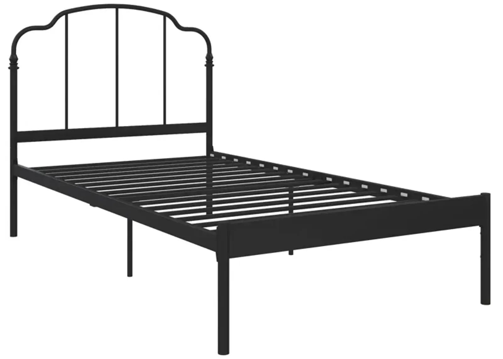 Camie Metal Bed with Adjustable Height Base and Vintage Headboard