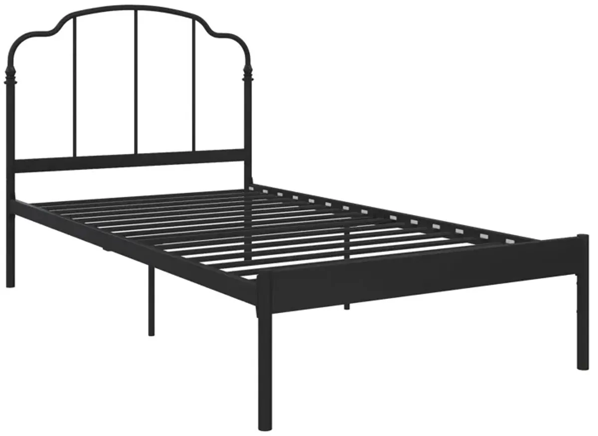 Camie Metal Bed with Adjustable Height Base and Vintage Headboard