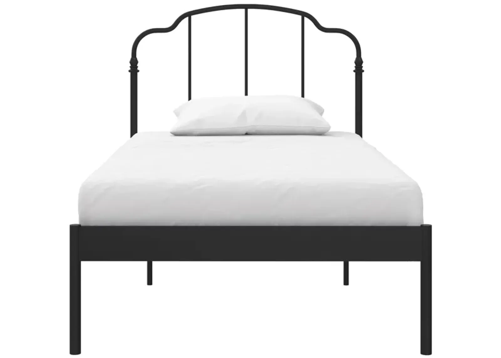 Camie Metal Bed with Adjustable Height Base and Vintage Headboard