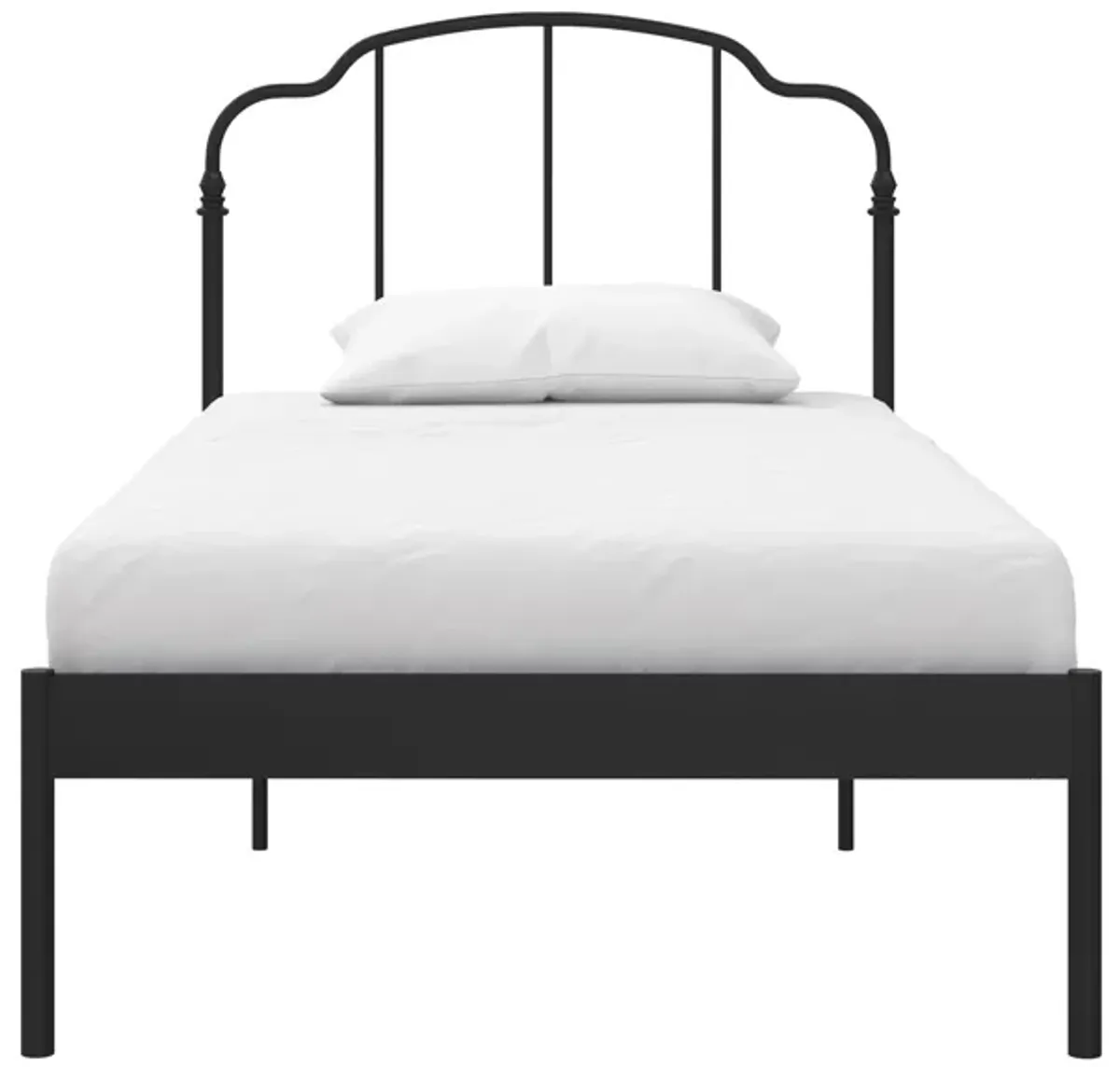 Camie Metal Bed with Adjustable Height Base and Vintage Headboard