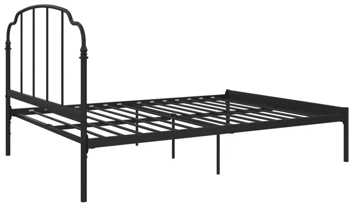 Camie Metal Bed with Adjustable Height Base and Vintage Headboard