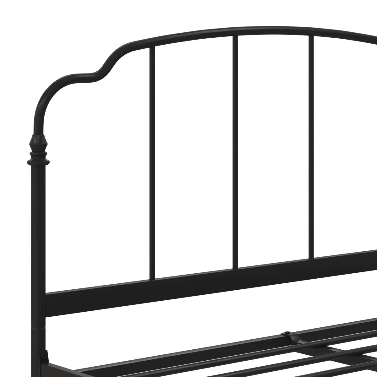 Camie Metal Bed with Adjustable Height Base and Vintage Headboard