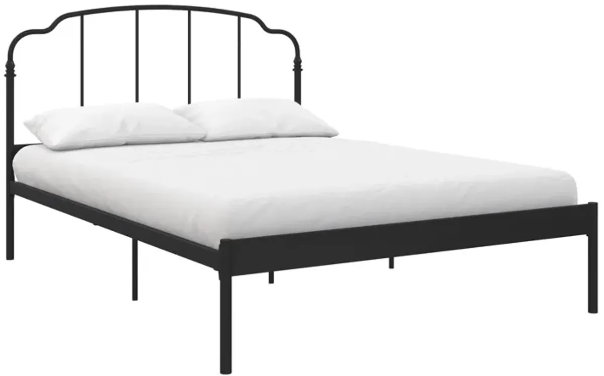 Camie Metal Bed with Adjustable Height Base and Vintage Headboard