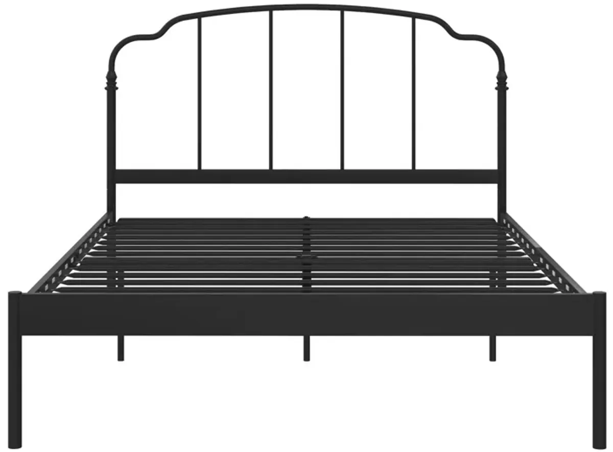 Camie Metal Bed with Adjustable Height Base and Vintage Headboard