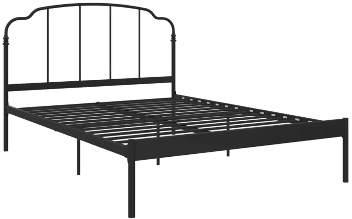 Camie Metal Bed with Adjustable Height Base and Vintage Headboard