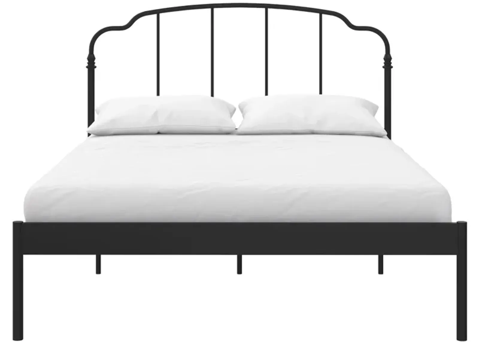 Camie Metal Bed with Adjustable Height Base and Vintage Headboard