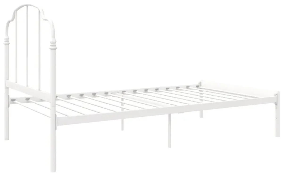 Camie Metal Bed with Adjustable Height Base and Vintage Headboard