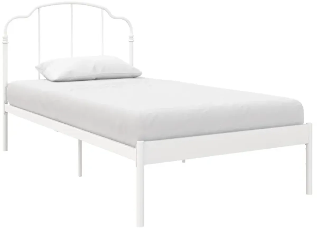 Camie Metal Bed with Adjustable Height Base and Vintage Headboard