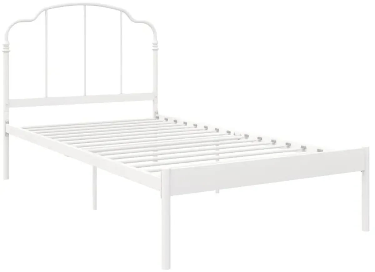 Camie Metal Bed with Adjustable Height Base and Vintage Headboard