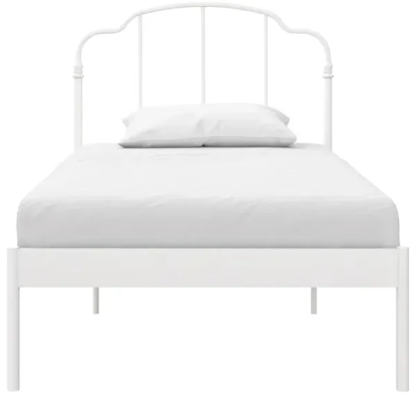 Camie Metal Bed with Adjustable Height Base and Vintage Headboard