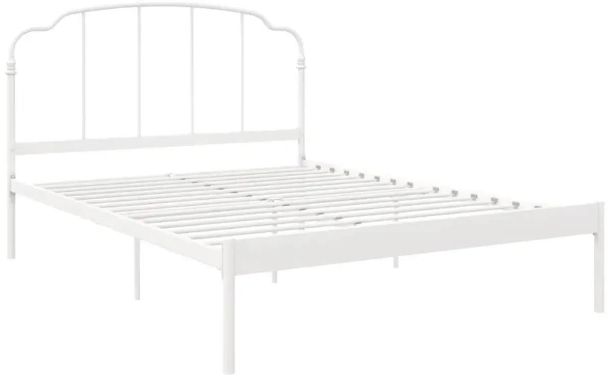 Camie Metal Bed with Adjustable Height Base and Vintage Headboard