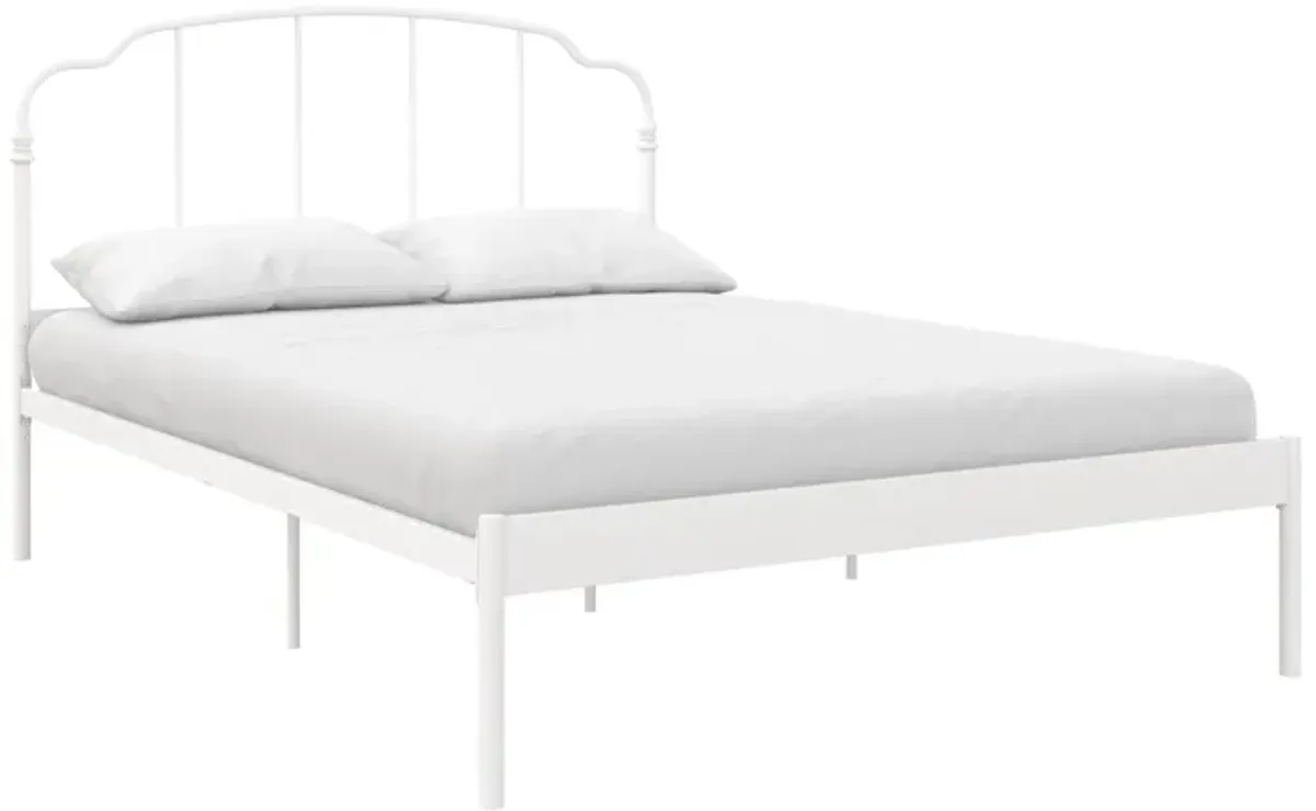 Camie Metal Bed with Adjustable Height Base and Vintage Headboard