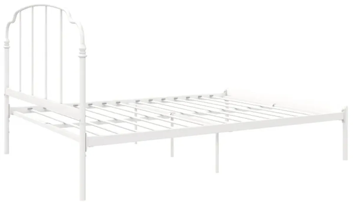 Camie Metal Bed with Adjustable Height Base and Vintage Headboard