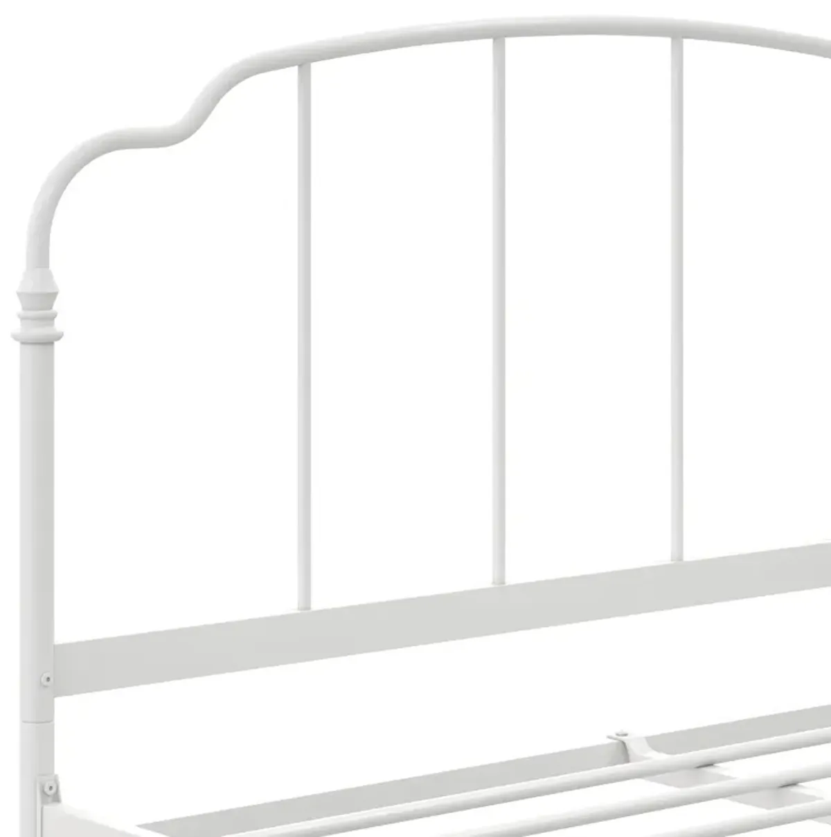 Camie Metal Bed with Adjustable Height Base and Vintage Headboard