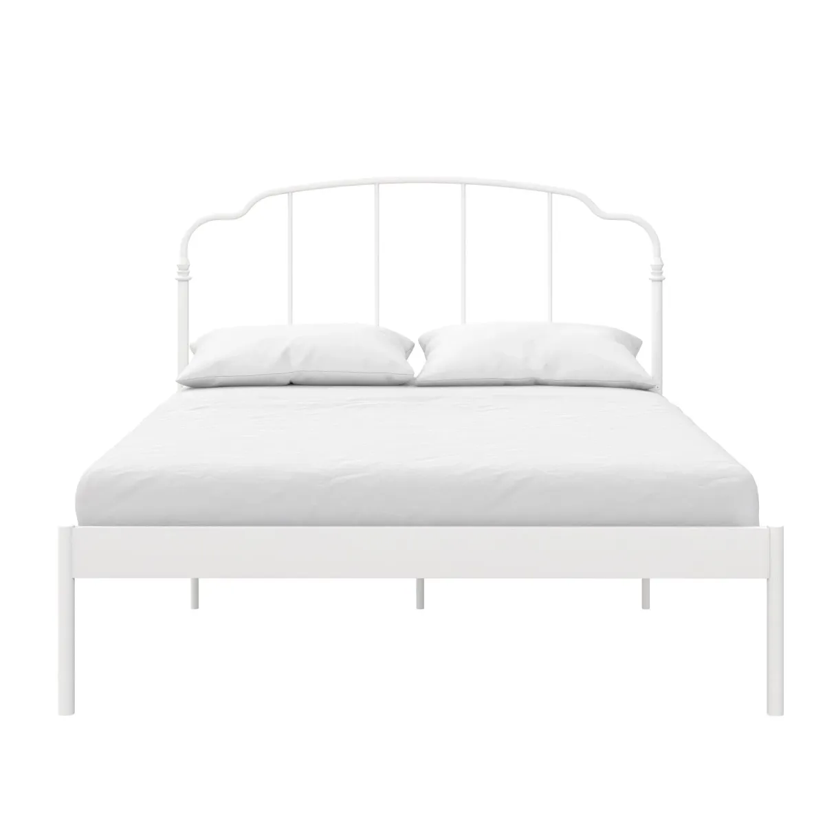 Camie Metal Bed with Adjustable Height Base and Vintage Headboard