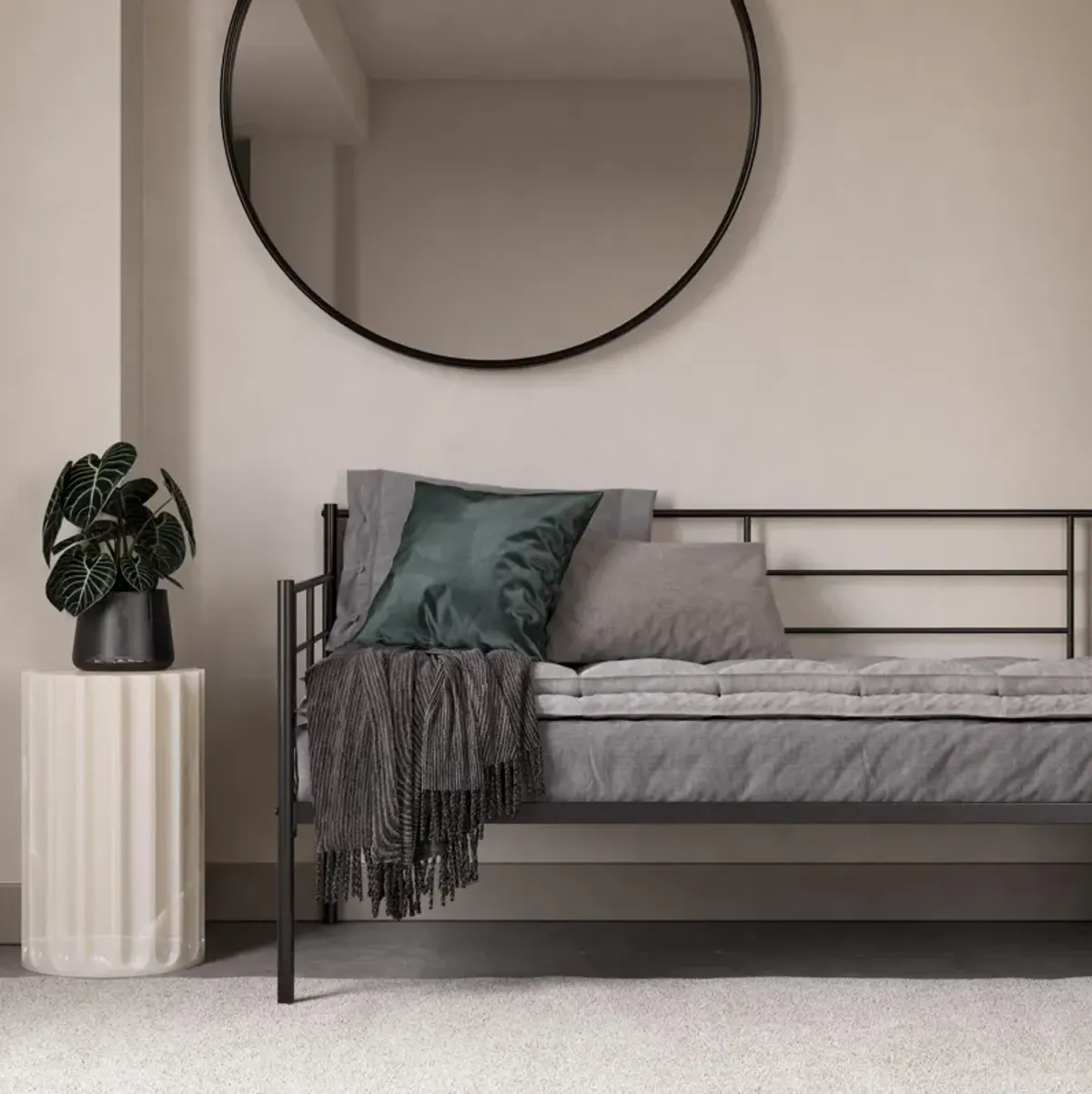 Praxis Metal Daybed with Steel Frame and Slats