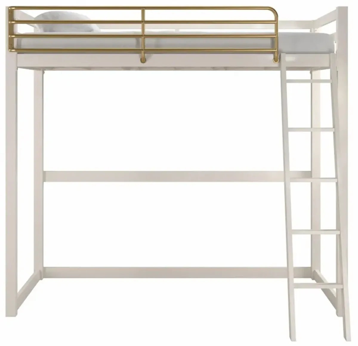 Monarch Hill Haven Metal Loft Bed with Angled Ladder