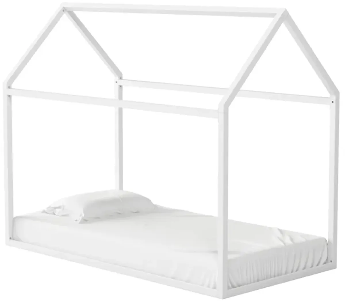 Rowan Valley Skyler Sturdy Floor Metal House Bed with Slats