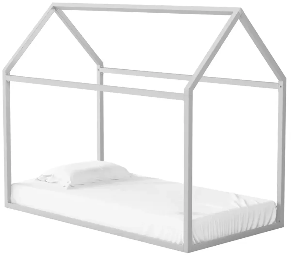 Rowan Valley Skyler Sturdy Floor Metal House Bed with Slats