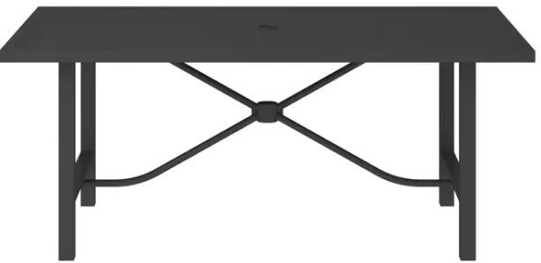 Rectangular Weather-Resistant Patio Dining Table with Standard Wmbrella Opening