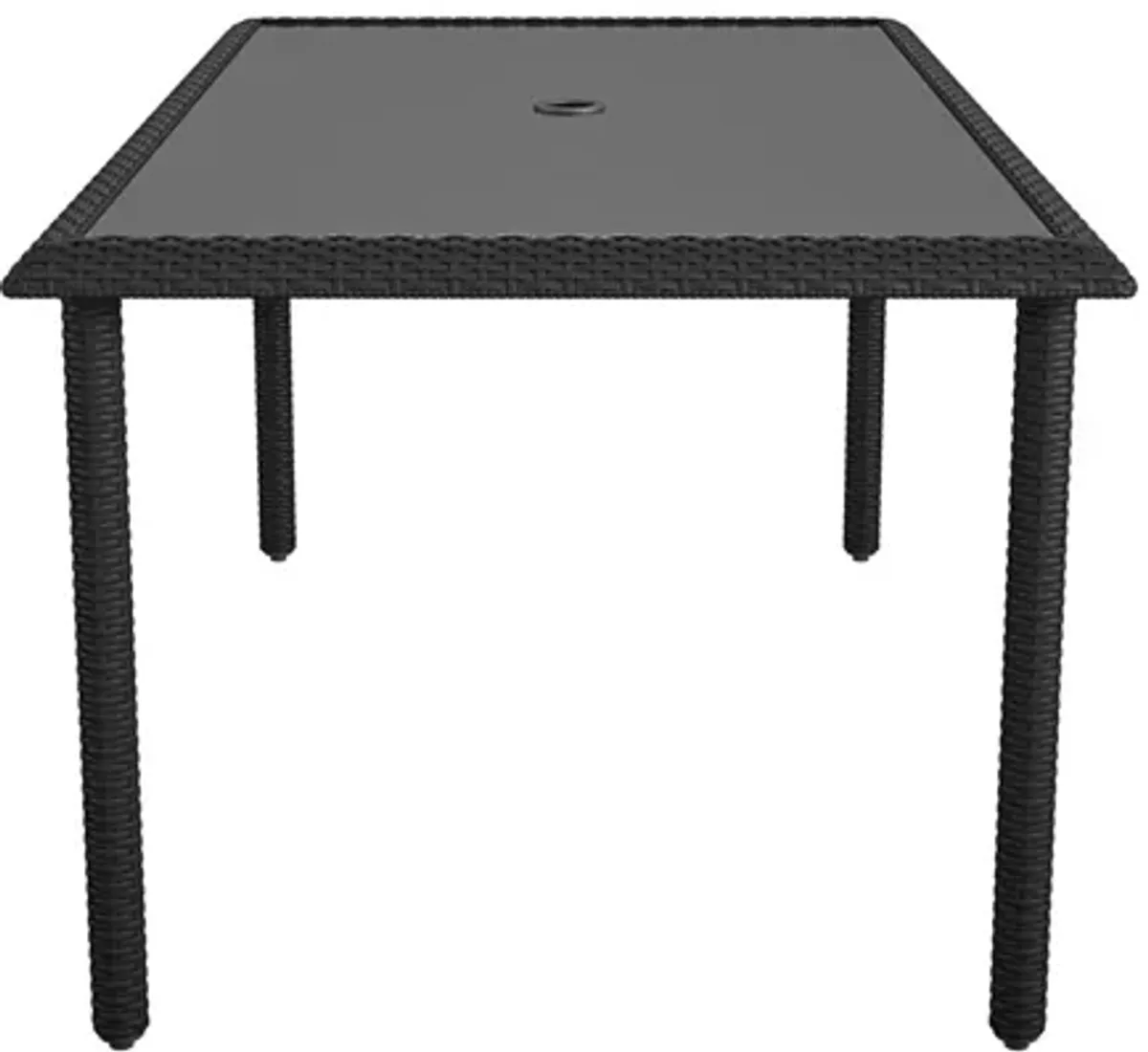 Outdoor Weather-Resistant Rectangular Dining Table with Glass Top