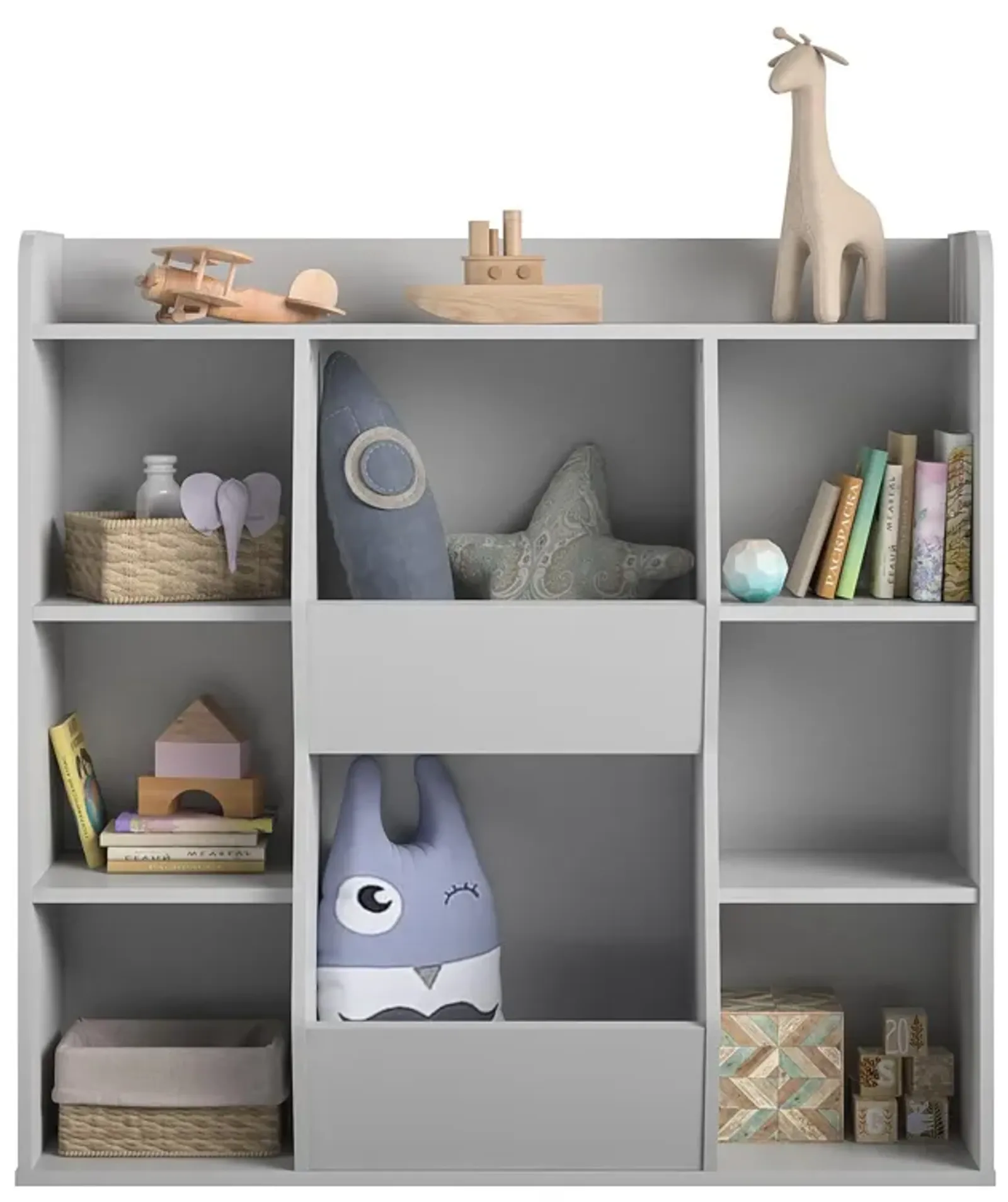 Jocelyn Large Toy Storage Bookcase with 8 Open Compartments