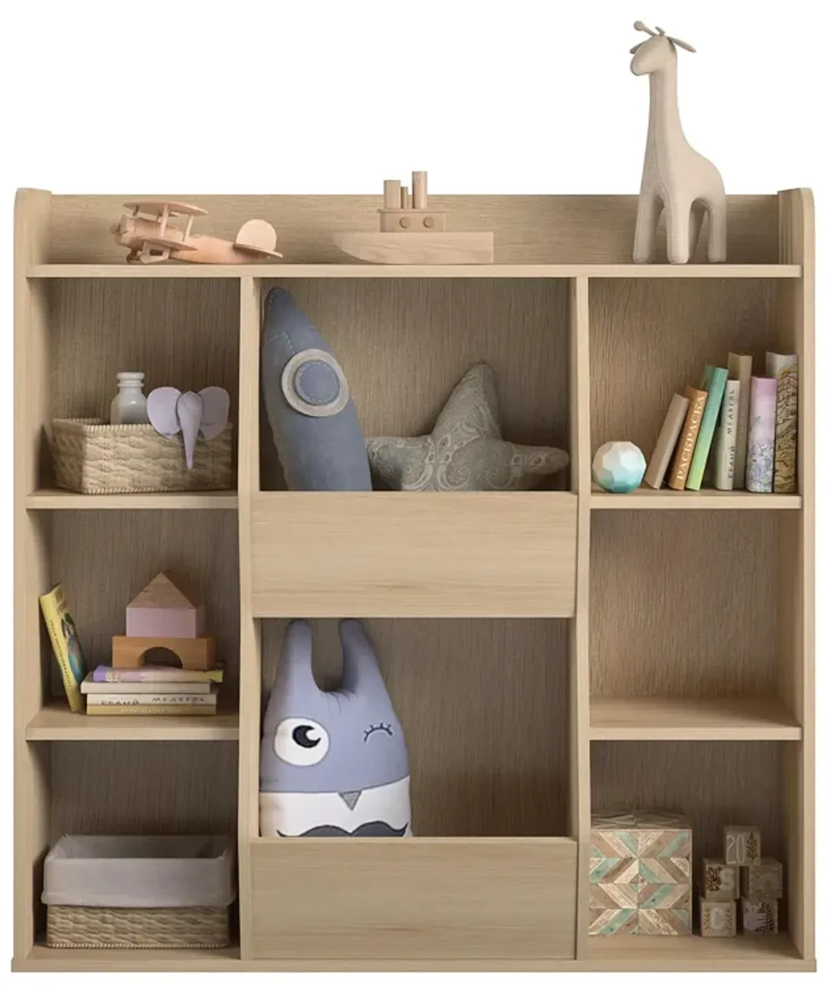 Jocelyn Large Toy Storage Bookcase with 8 Open Compartments