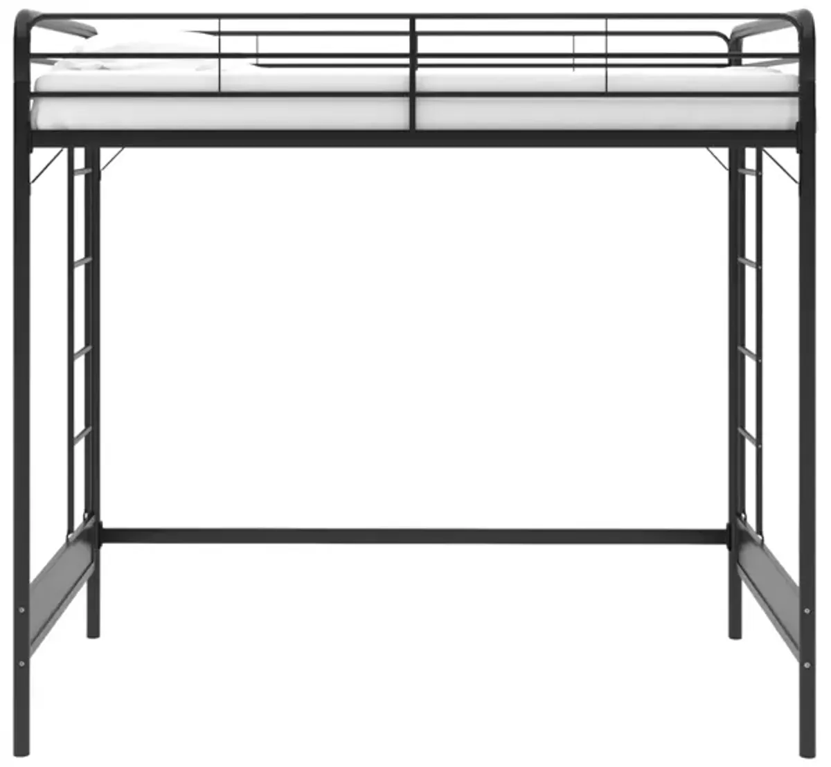 Colten Raised Loft Bed with Metal Frame and Bottom Nook