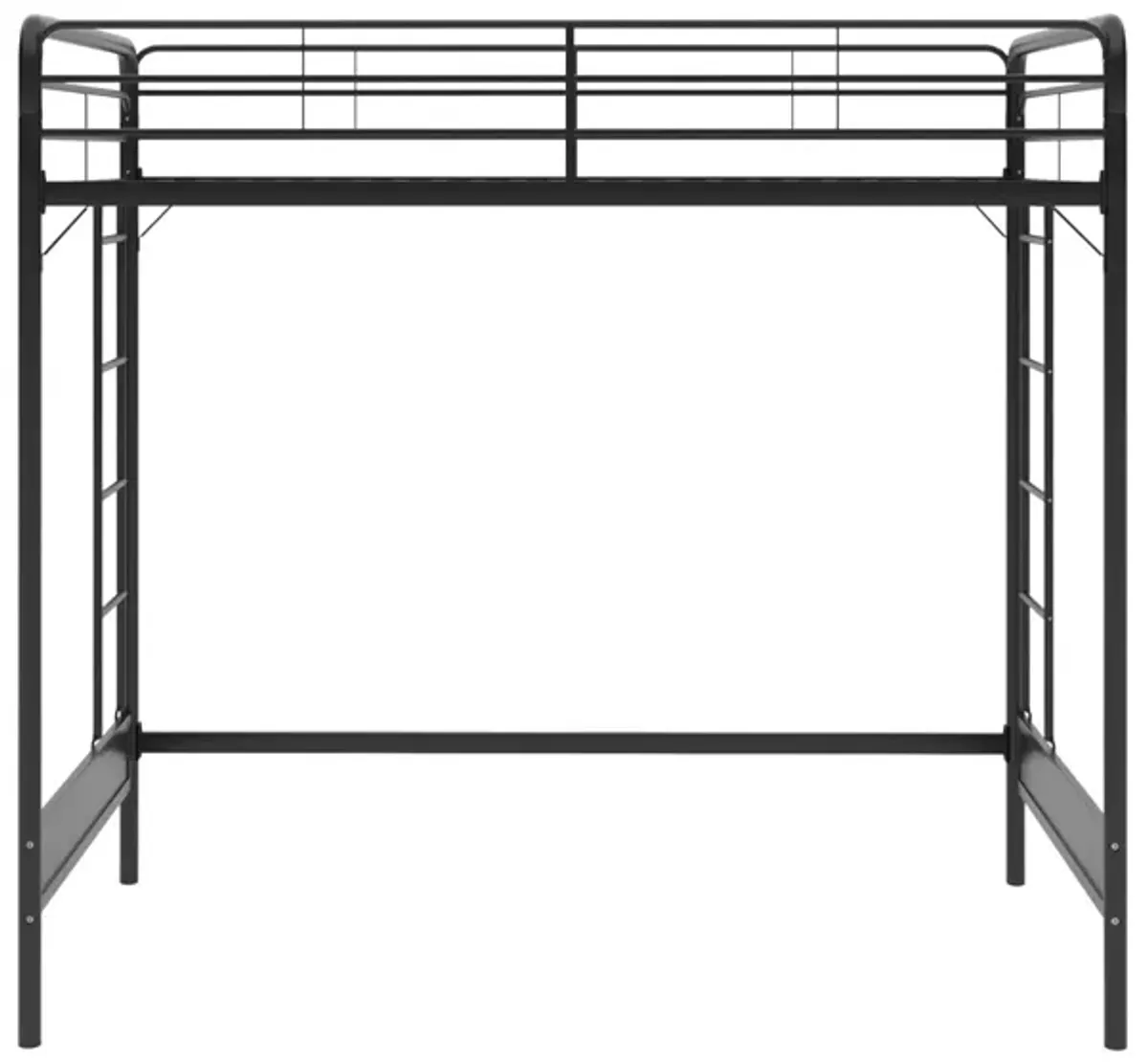 Colten Raised Loft Bed with Metal Frame and Bottom Nook