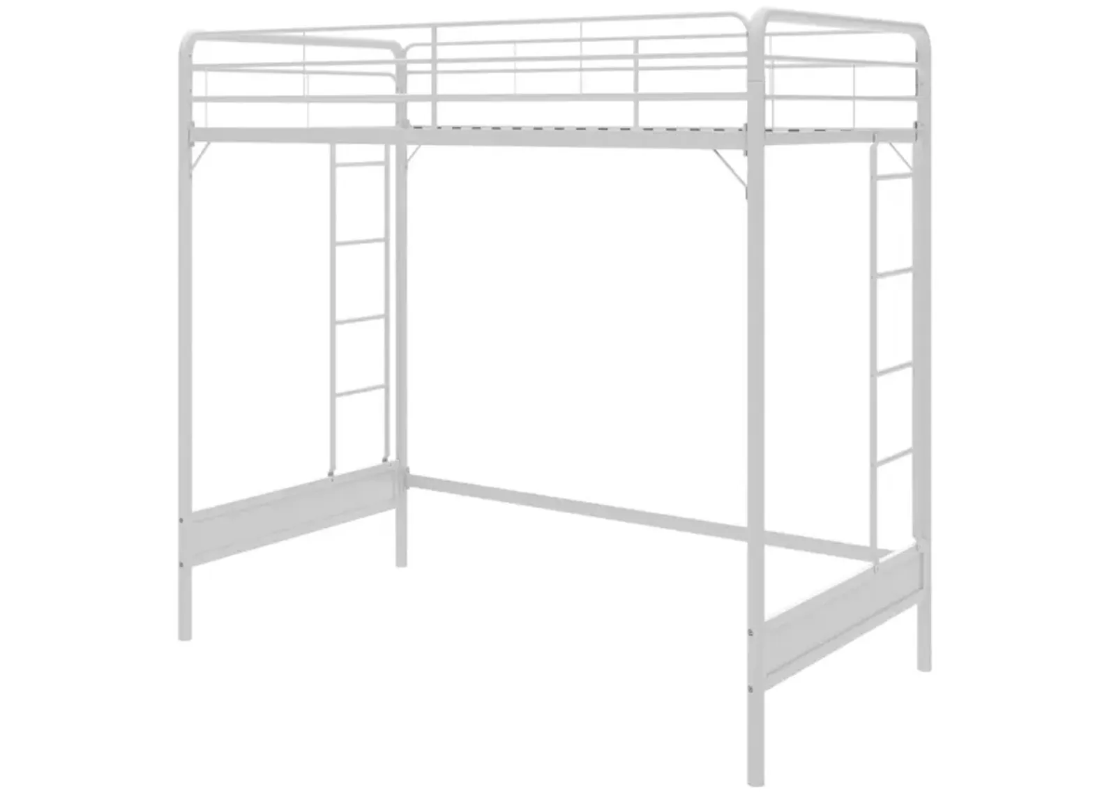 Colten Raised Loft Bed with Metal Frame and Bottom Nook