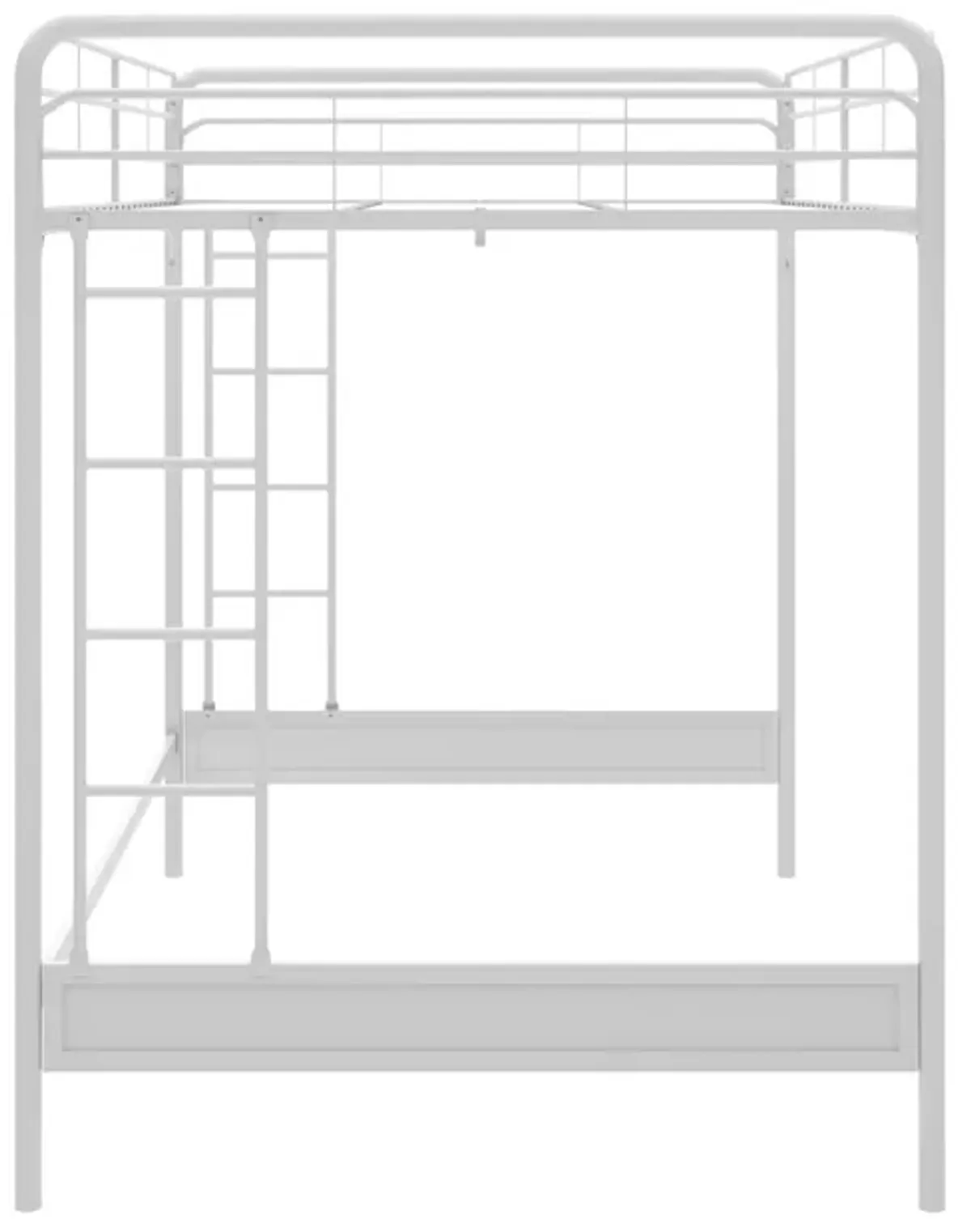 Colten Raised Loft Bed with Metal Frame and Bottom Nook