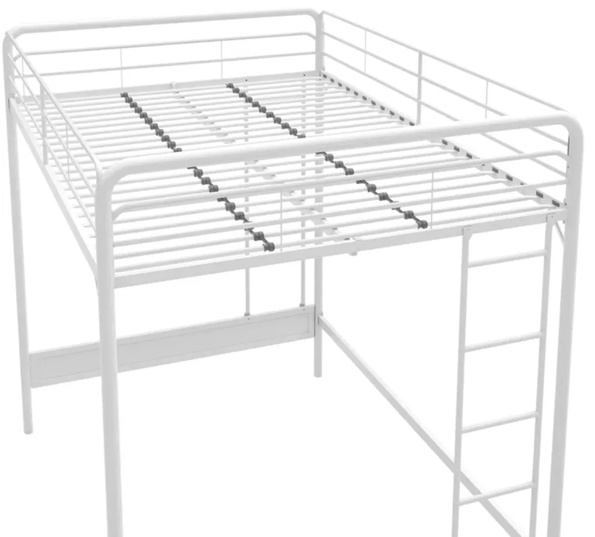 Colten Raised Loft Bed with Metal Frame and Bottom Nook