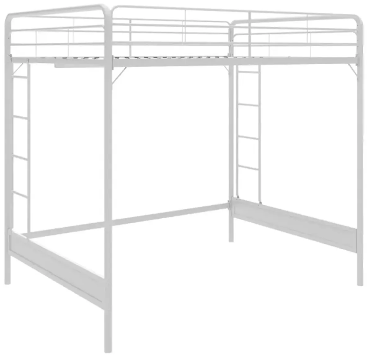 Colten Raised Loft Bed with Metal Frame and Bottom Nook