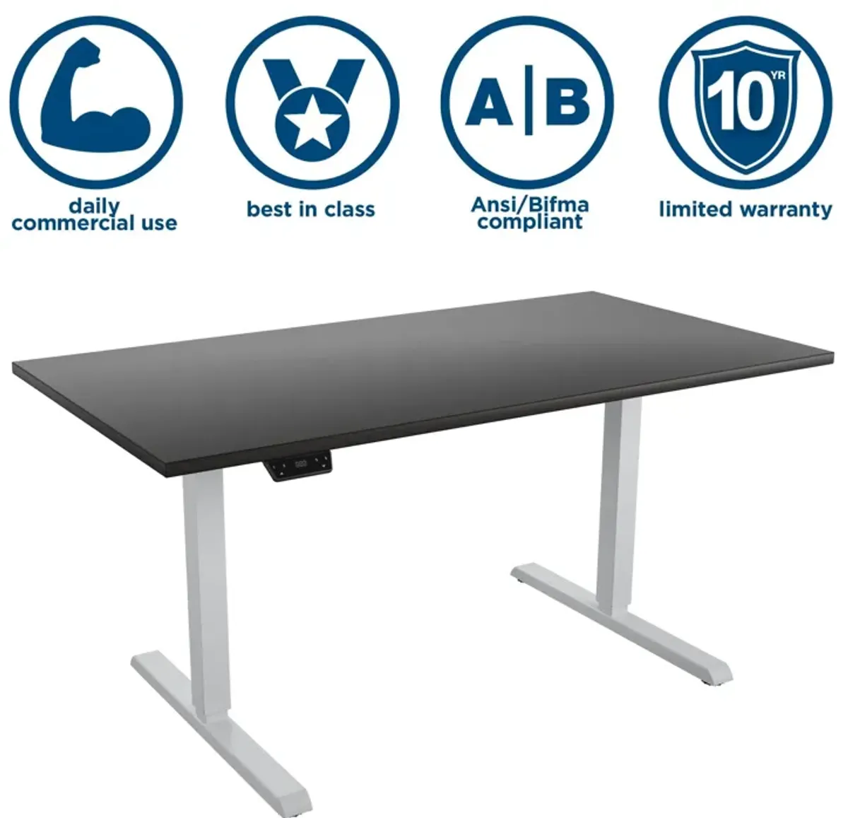 Sit and Stand 48 Inch Adjustable Height Pro-Desk with LED Control Panel