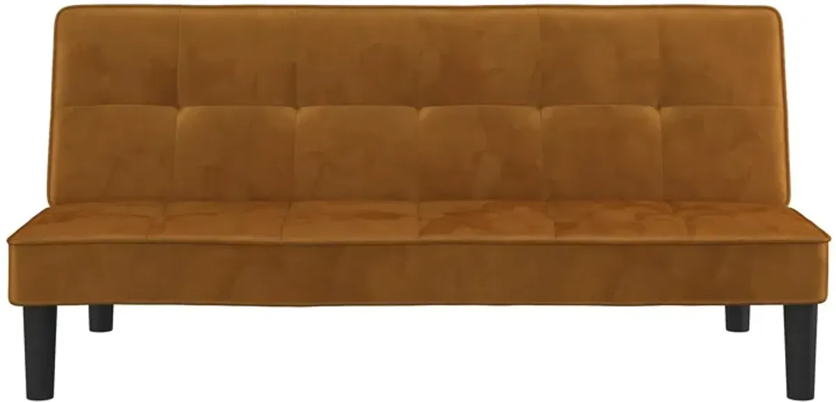 Tyler Velvet Tufted Upholstered Futon with Wooden Frame