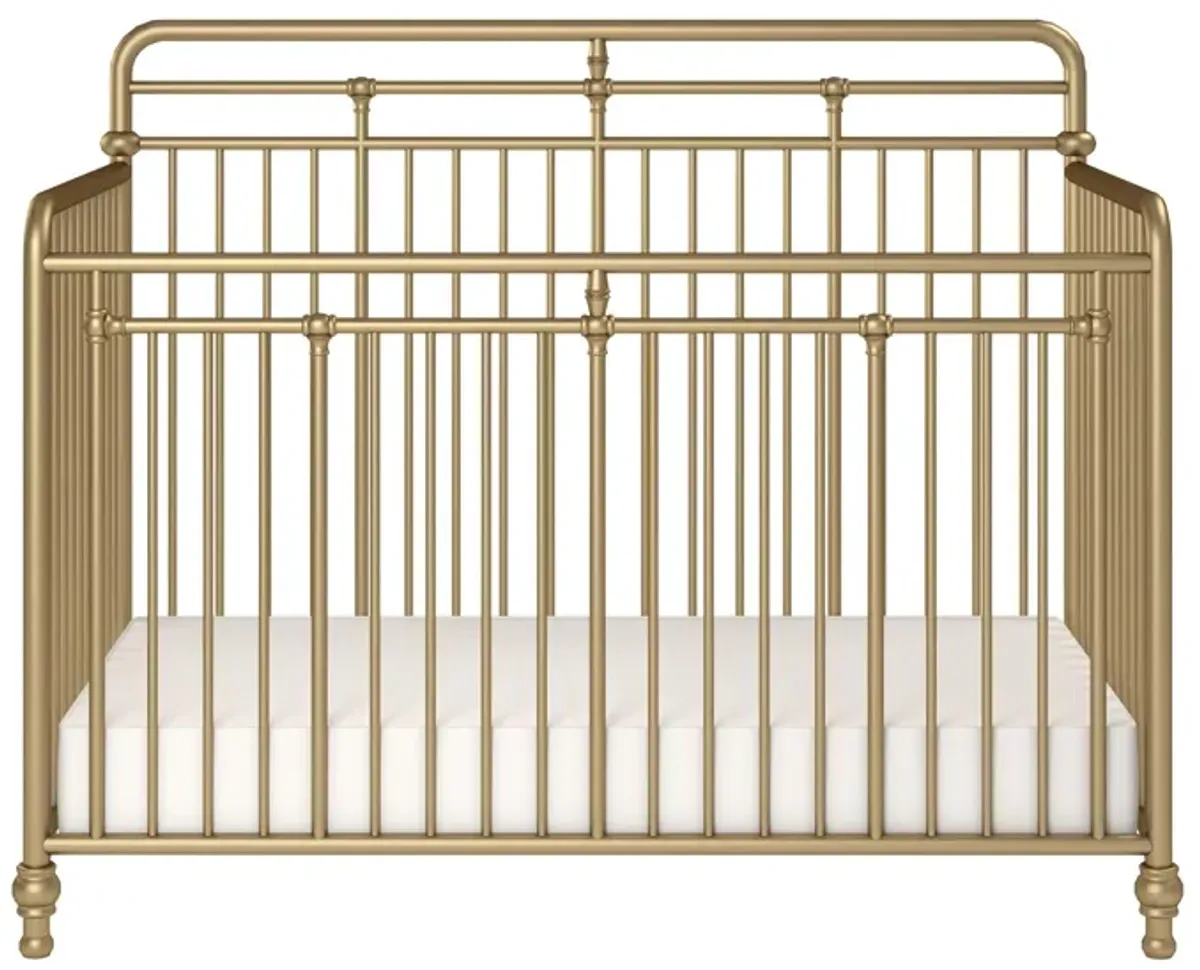 Monarch Hill Hawken 3 in 1 Convertible Metal Crib Adjusts to 3 Heights