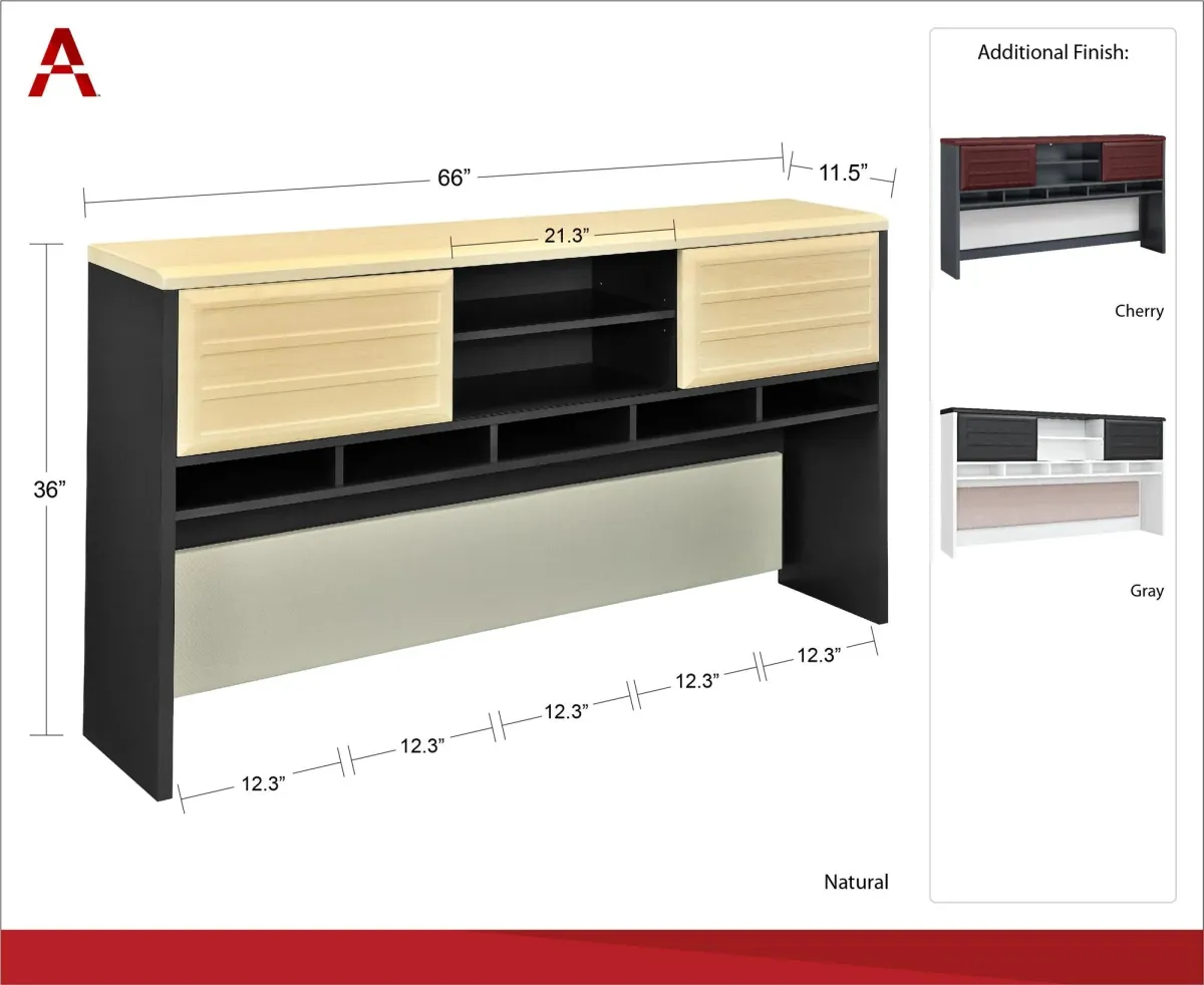 Pursuit Hutch with 5 Small Cubbies and 2 Sliding Doors