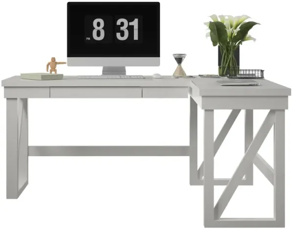 Crestwood Lift Top L Desk with Storage Drawer