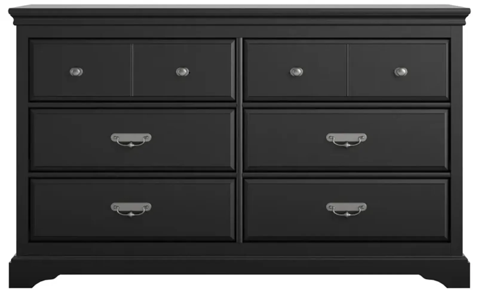 Bristol Traditional 6 Drawer Dresser with Elegant Moldings and Pewter Pulls